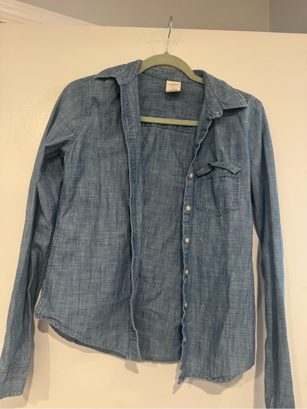 Abercrombie & Fitch Light Blue Denim Button-Down Shirt